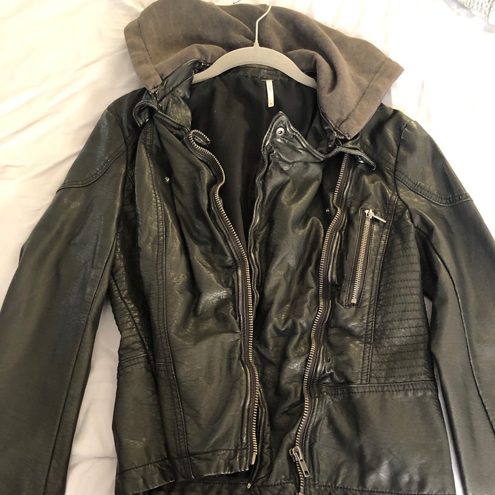 Free People black leather jacket